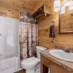 Deluxe Cabin Rental 8 South Dakota Steel Wheel Campground Bathroom